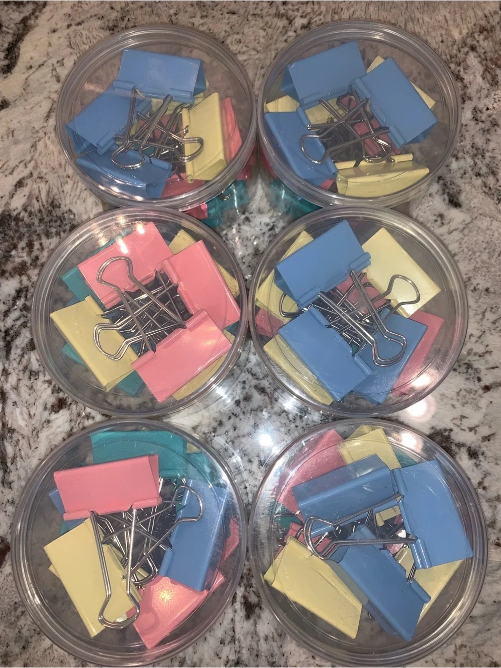 72 Large sturdy color binder clips 2” 6 packs of 12